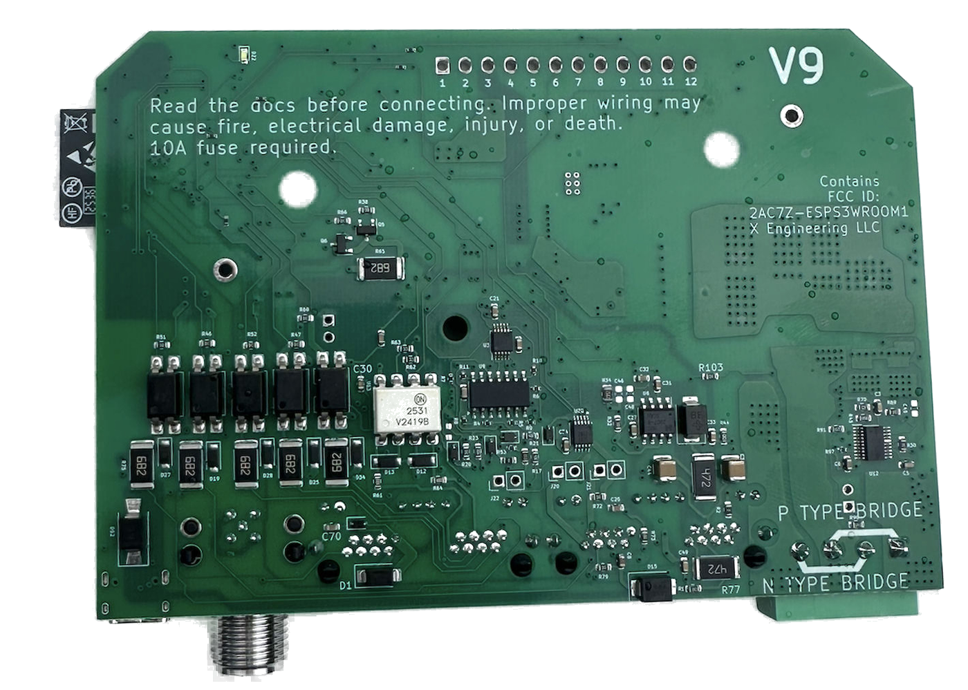 X Engineering regulator PCB — solder side